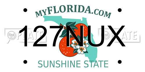 127NUX Florida License Plate