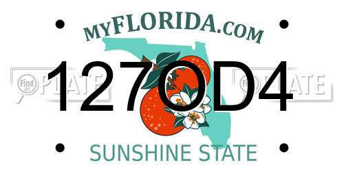 127OD4 Florida License Plate