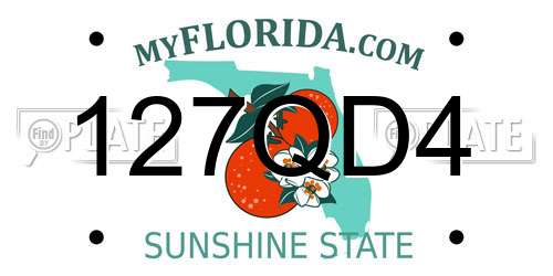 127QD4 Florida License Plate
