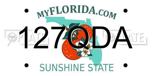 127QDA Florida License Plate