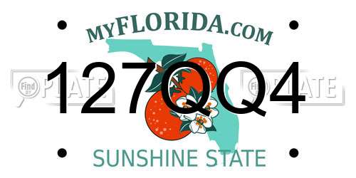 127QQ4 Florida License Plate