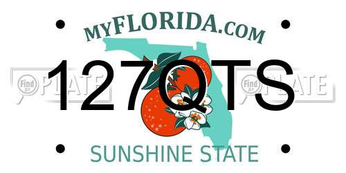 127QTS Florida License Plate