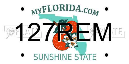127REM Florida License Plate