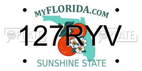 127RYV Florida License Plate