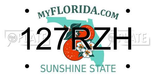 127RZH Florida License Plate