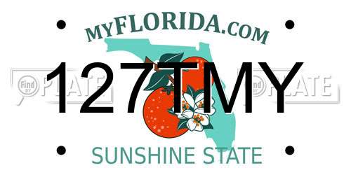 127TMY Florida License Plate