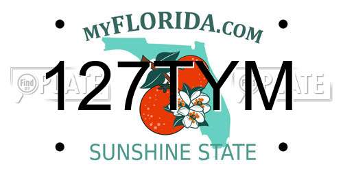 127TYM Florida License Plate