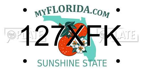 127XFK Florida License Plate