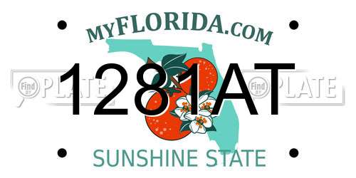 1281AT Florida License Plate