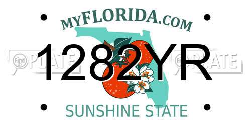 1282YR Florida License Plate