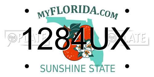1284UX Florida License Plate