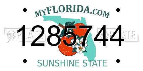1285744 Florida License Plate