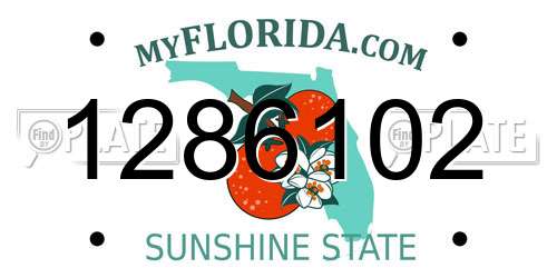 1286102 Florida License Plate