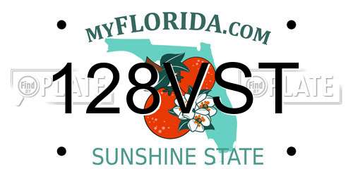 128VST Florida License Plate
