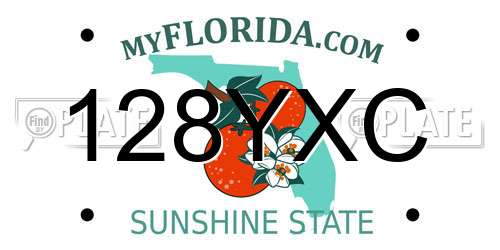 128YXC Florida License Plate