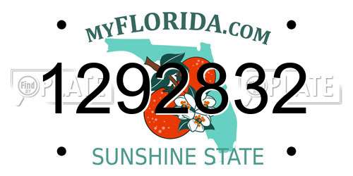 1292832 Florida License Plate