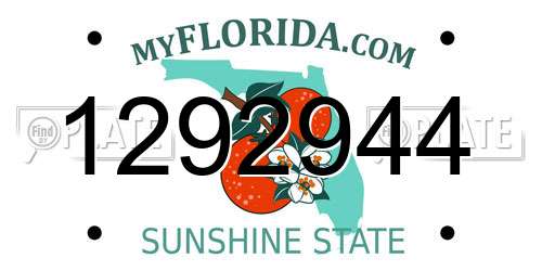 1292944 Florida License Plate