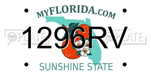 1296RV Florida License Plate