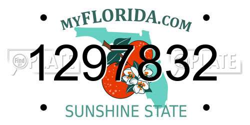 1297832 Florida License Plate