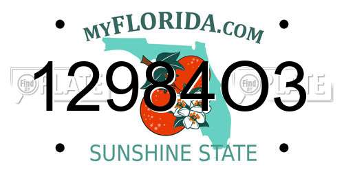 12984O3 Florida License Plate