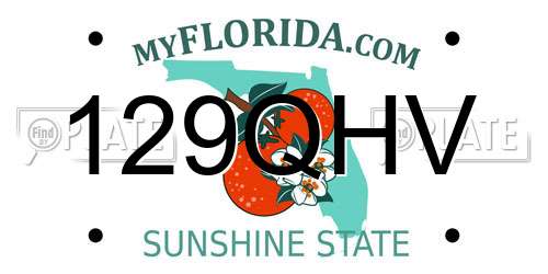 129QHV Florida License Plate