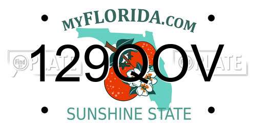 129QOV Florida License Plate