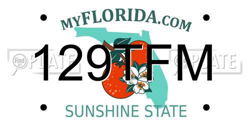 129TFM Florida License Plate