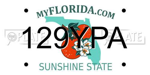 129YPA Florida License Plate