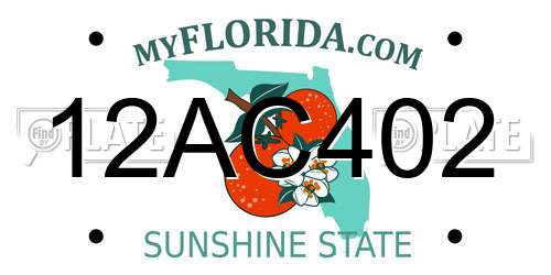 12AC402 Florida License Plate