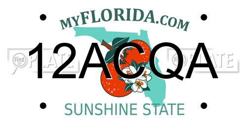 12ACQA Florida License Plate