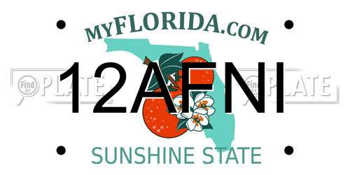 12AFNI Florida License Plate