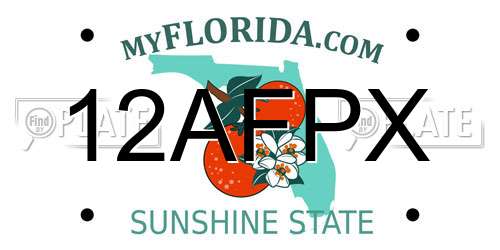 12AFPX Florida License Plate