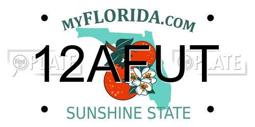 12AFUT Florida License Plate