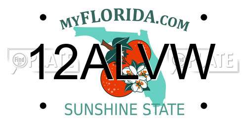 12ALVW Florida License Plate