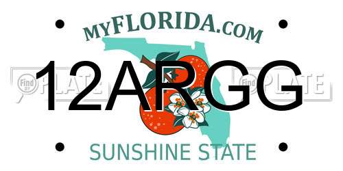 12ARGG Florida License Plate