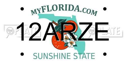 12ARZE Florida License Plate