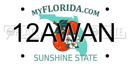 12AWAN Florida License Plate