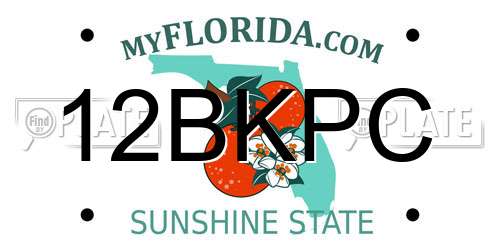 12BKPC Florida License Plate