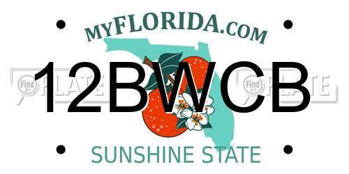 12BWCB Florida License Plate