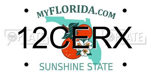 12CERX Florida License Plate