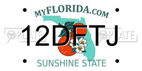 12DFTJ Florida License Plate