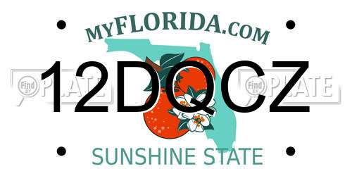 12DQCZ Florida License Plate
