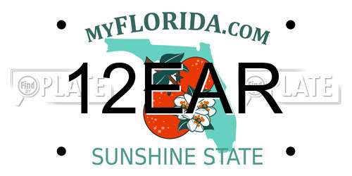 12EAR Florida License Plate