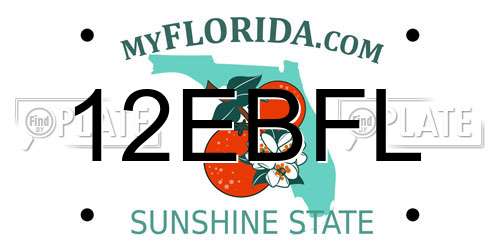 12EBFL Florida License Plate