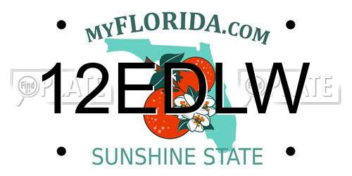12EDLW Florida License Plate