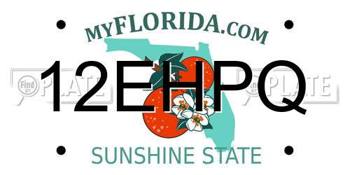 12EHPQ Florida License Plate
