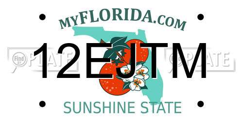 12EJTM Florida License Plate