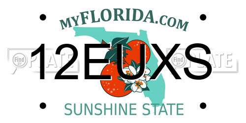 12EUXS Florida License Plate
