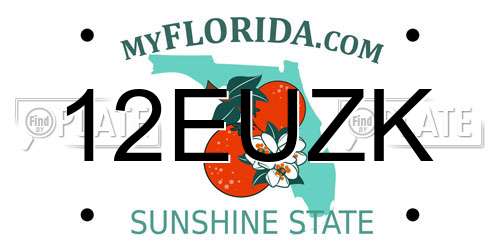 12EUZK Florida License Plate