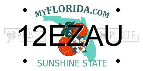 12EZAU Florida License Plate